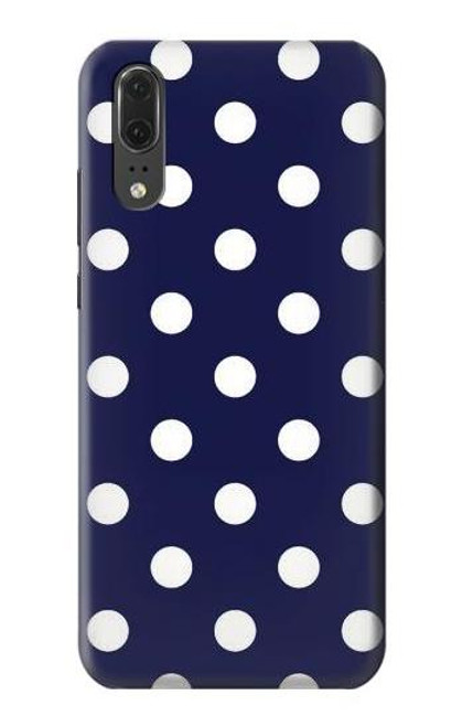 S3533 Blue Polka Dot Etui Coque Housse pour Huawei P20