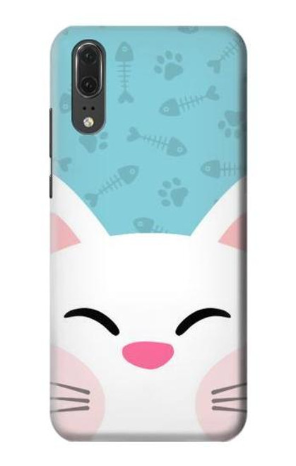 S3542 Cute Cat Cartoon Etui Coque Housse pour Huawei P20