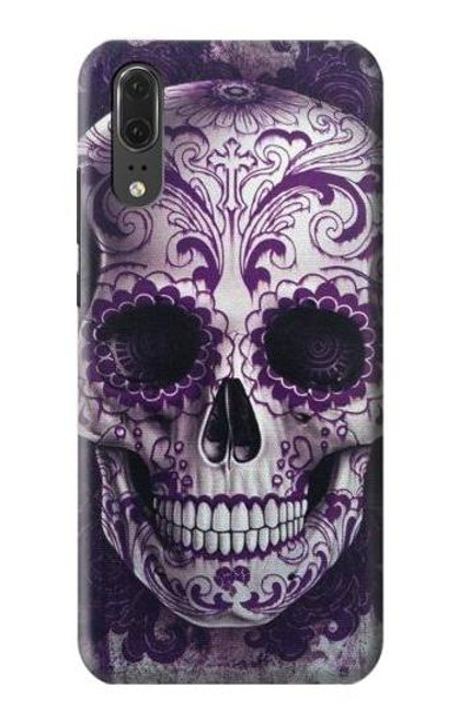 S3582 Purple Sugar Skull Etui Coque Housse pour Huawei P20