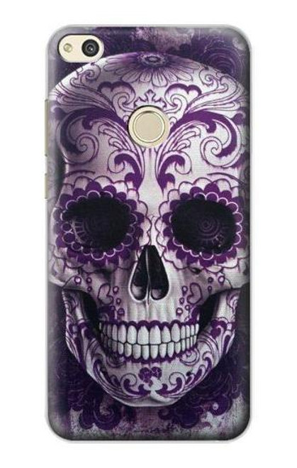 S3582 Purple Sugar Skull Etui Coque Housse pour Huawei P8 Lite (2017)