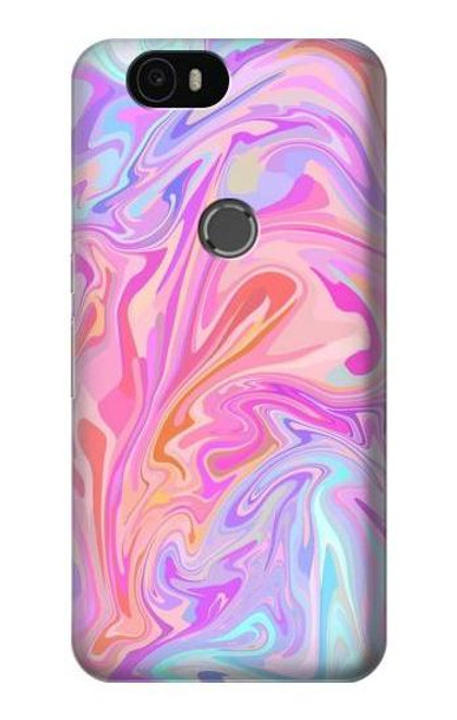 S3444 Digital Art Colorful Liquid Etui Coque Housse pour Huawei Nexus 6P