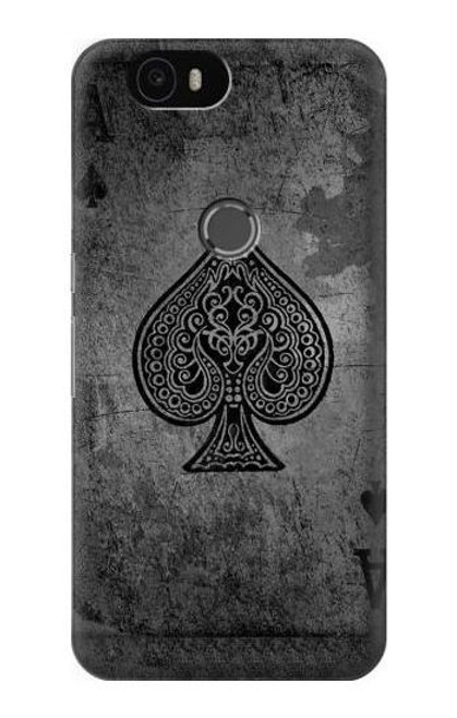 S3446 Black Ace Spade Etui Coque Housse pour Huawei Nexus 6P