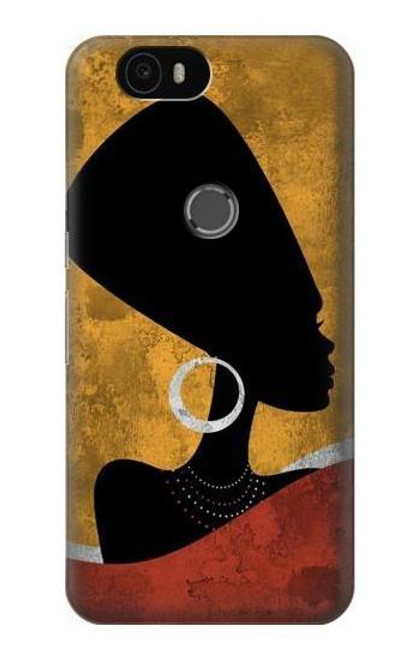 S3453 African Queen Nefertiti Silhouette Etui Coque Housse pour Huawei Nexus 6P