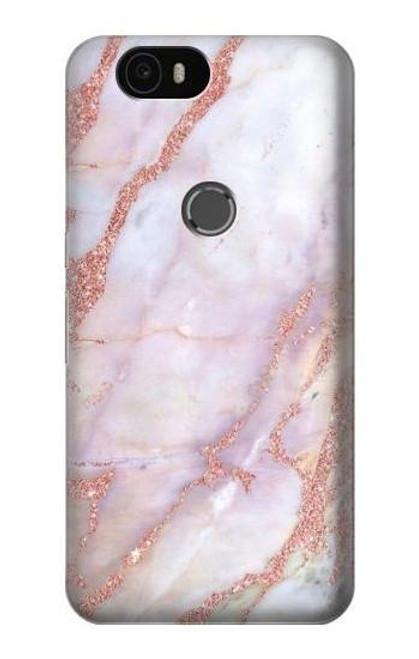 S3482 Soft Pink Marble Graphic Print Etui Coque Housse pour Huawei Nexus 6P