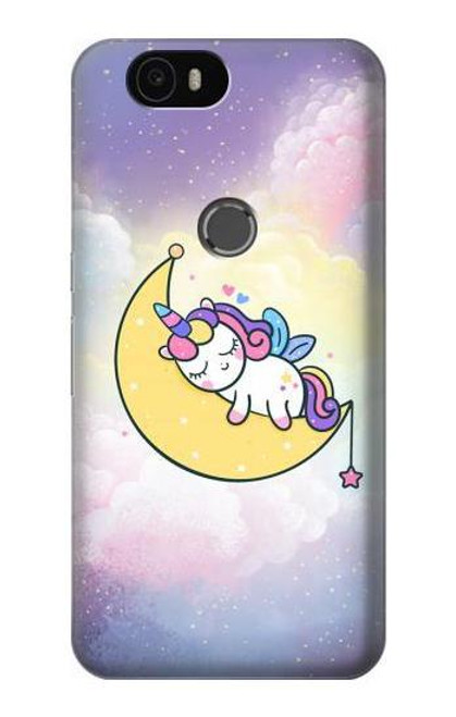 S3485 Cute Unicorn Sleep Etui Coque Housse pour Huawei Nexus 6P