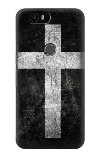 S3491 Christian Cross Etui Coque Housse pour Huawei Nexus 6P