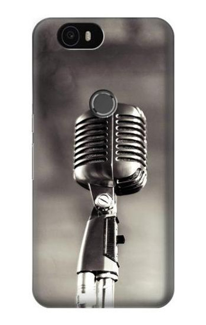 S3495 Vintage Microphone Etui Coque Housse pour Huawei Nexus 6P