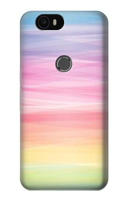 S3507 Colorful Rainbow Pastel Etui Coque Housse pour Huawei Nexus 6P