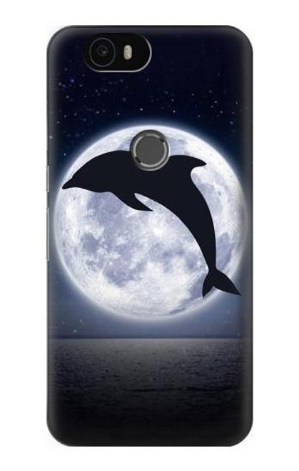 S3510 Dolphin Moon Night Etui Coque Housse pour Huawei Nexus 6P