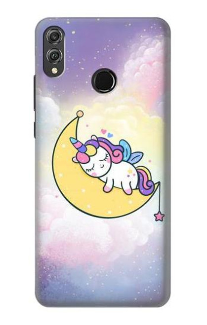 S3485 Cute Unicorn Sleep Etui Coque Housse pour Huawei Honor 8X