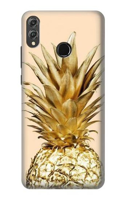 S3490 Gold Pineapple Etui Coque Housse pour Huawei Honor 8X