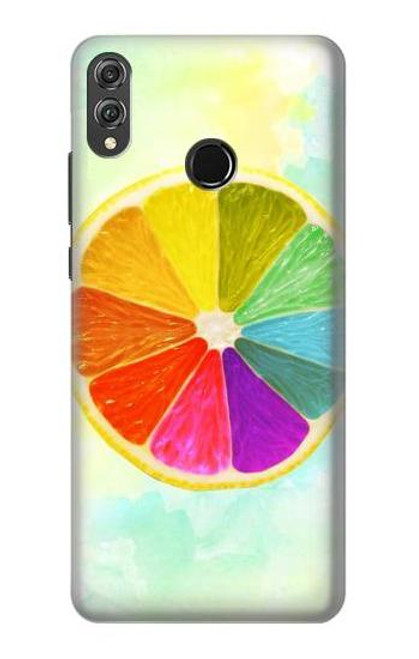 S3493 Colorful Lemon Etui Coque Housse pour Huawei Honor 8X