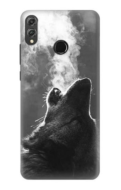 S3505 Wolf Howling Etui Coque Housse pour Huawei Honor 8X