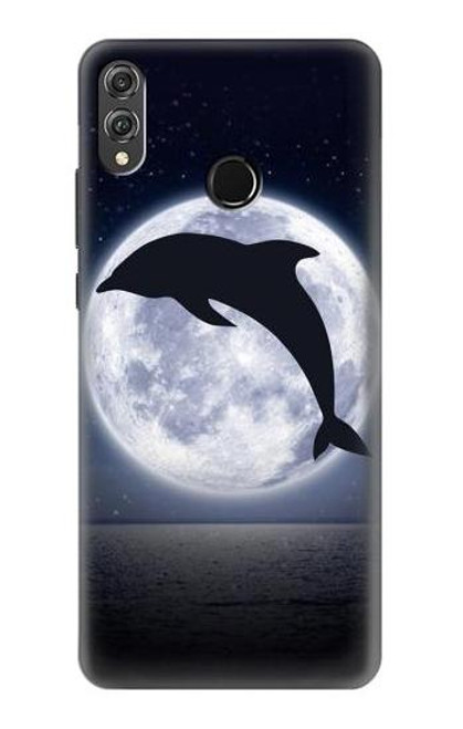 S3510 Dolphin Moon Night Etui Coque Housse pour Huawei Honor 8X