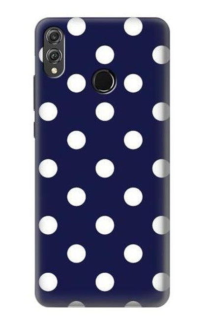 S3533 Blue Polka Dot Etui Coque Housse pour Huawei Honor 8X