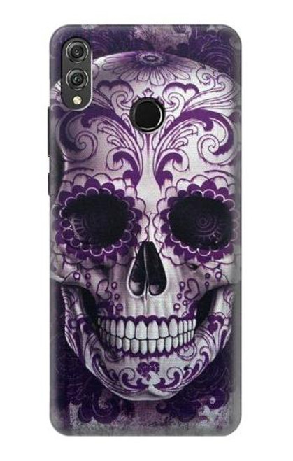 S3582 Purple Sugar Skull Etui Coque Housse pour Huawei Honor 8X