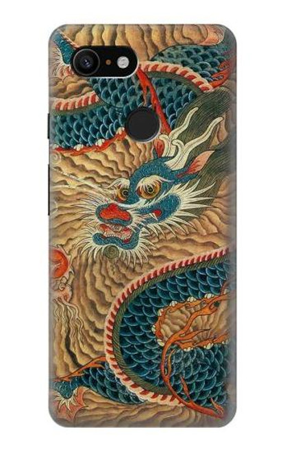 S3541 Peinture Dragon Nuage Etui Coque Housse pour Google Pixel 3