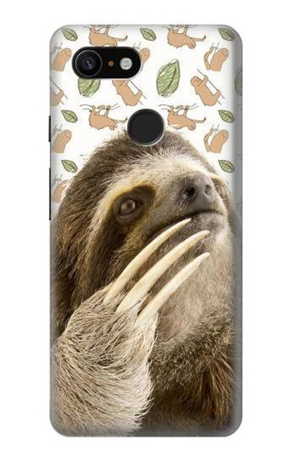 S3559 Motif Sloth Etui Coque Housse pour Google Pixel 3