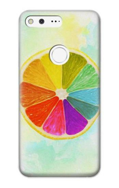 S3493 citron coloré Etui Coque Housse pour Google Pixel XL