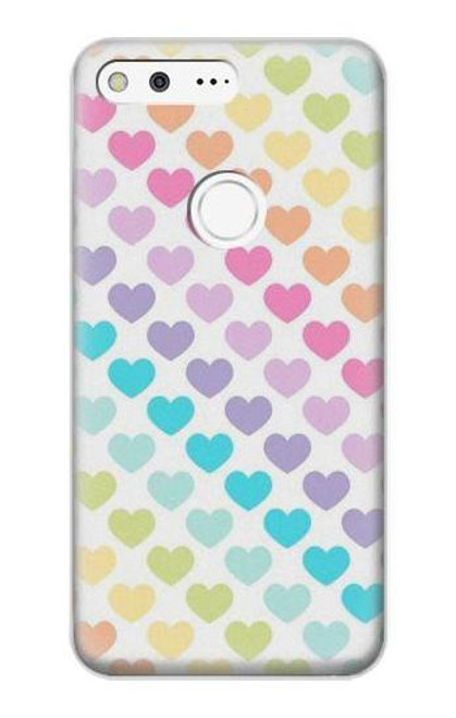 S3499 Motif coloré coeur Etui Coque Housse pour Google Pixel XL