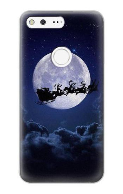 S3508 Noël Père Noël Lune Etui Coque Housse pour Google Pixel XL