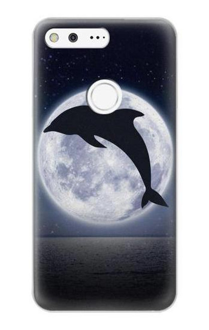 S3510 Dauphin Lune Nuit Etui Coque Housse pour Google Pixel XL