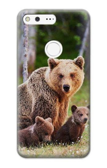 S3558 Famille d'ours Etui Coque Housse pour Google Pixel XL