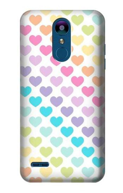 S3499 Colorful Heart Pattern Etui Coque Housse pour LG K8 (2018)