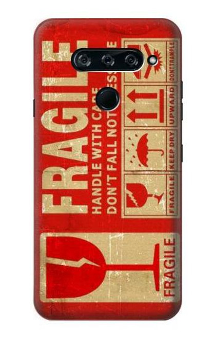 S3552 Vintage Fragile Label Art Etui Coque Housse pour LG V40, LG V40 ThinQ