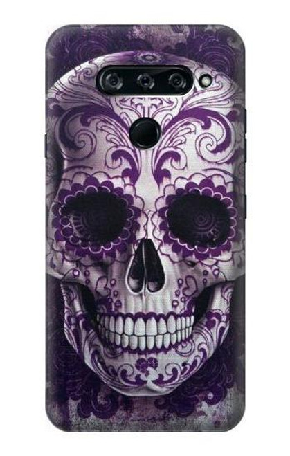 S3582 Purple Sugar Skull Etui Coque Housse pour LG V40, LG V40 ThinQ