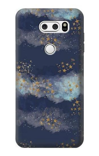 S3364 Gold Star Sky Etui Coque Housse pour LG V30, LG V30 Plus, LG V30S ThinQ, LG V35, LG V35 ThinQ