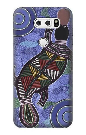 S3387 Platypus Australian Aboriginal Art Etui Coque Housse pour LG V30, LG V30 Plus, LG V30S ThinQ, LG V35, LG V35 ThinQ