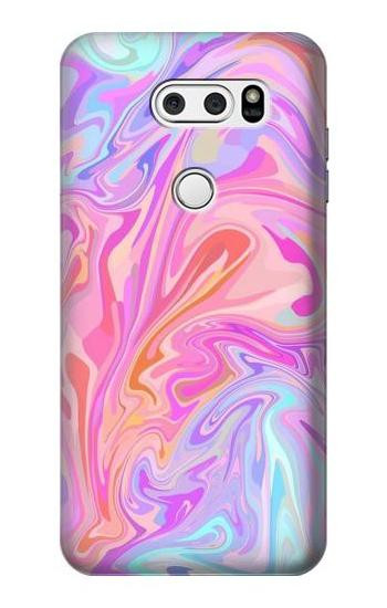 S3444 Digital Art Colorful Liquid Etui Coque Housse pour LG V30, LG V30 Plus, LG V30S ThinQ, LG V35, LG V35 ThinQ