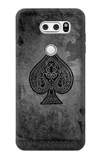 S3446 Black Ace Spade Etui Coque Housse pour LG V30, LG V30 Plus, LG V30S ThinQ, LG V35, LG V35 ThinQ