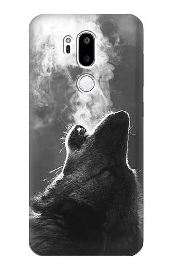 S3505 Wolf Howling Etui Coque Housse pour LG G7 ThinQ
