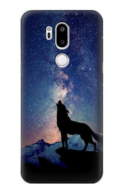 S3555 Wolf Howling Million Star Etui Coque Housse pour LG G7 ThinQ