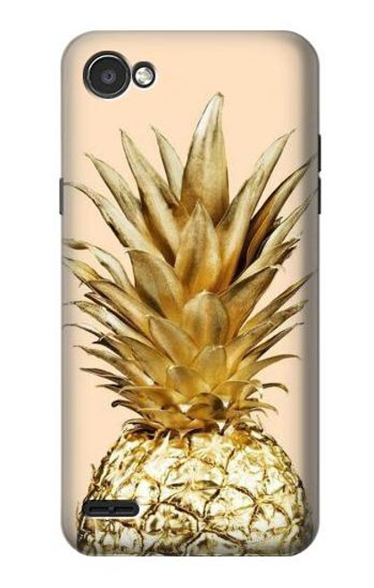 S3490 Gold Pineapple Etui Coque Housse pour LG Q6