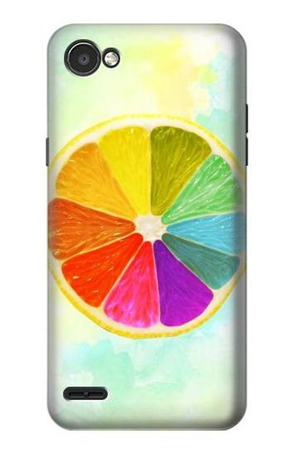 S3493 Colorful Lemon Etui Coque Housse pour LG Q6