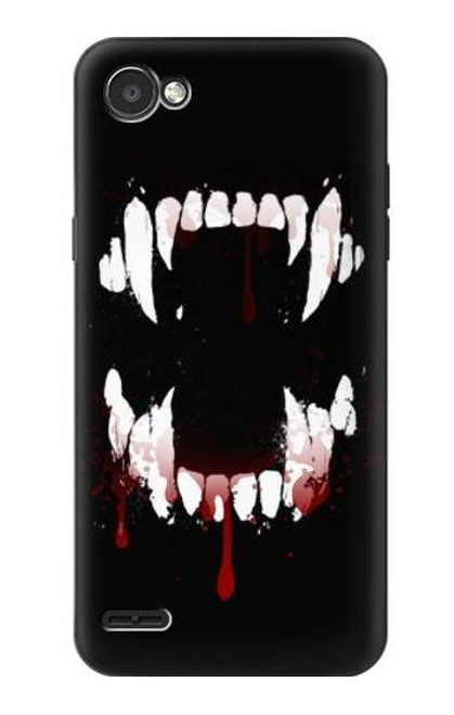S3527 Vampire Teeth Bloodstain Etui Coque Housse pour LG Q6