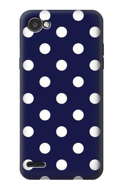 S3533 Blue Polka Dot Etui Coque Housse pour LG Q6