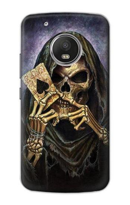 S3594 Grim Reaper Wins Poker Etui Coque Housse pour Motorola Moto G5 Plus