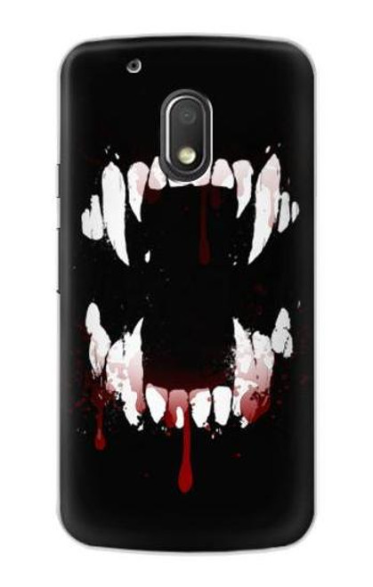 S3527 Vampire Teeth Bloodstain Etui Coque Housse pour Motorola Moto G4 Play