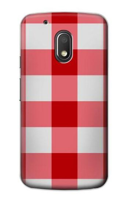 S3535 Red Gingham Etui Coque Housse pour Motorola Moto G4 Play