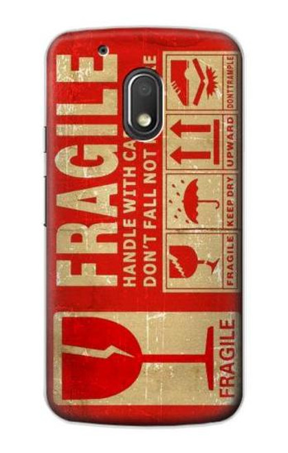 S3552 Vintage Fragile Label Art Etui Coque Housse pour Motorola Moto G4 Play