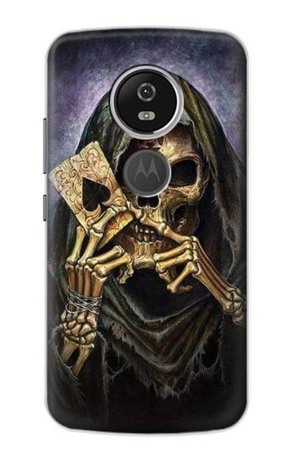 S3594 Grim Reaper Wins Poker Etui Coque Housse pour Motorola Moto E5 Plus