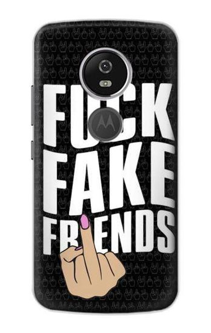 S3598 Middle Finger Fuck Fake Friend Etui Coque Housse pour Motorola Moto E5 Plus