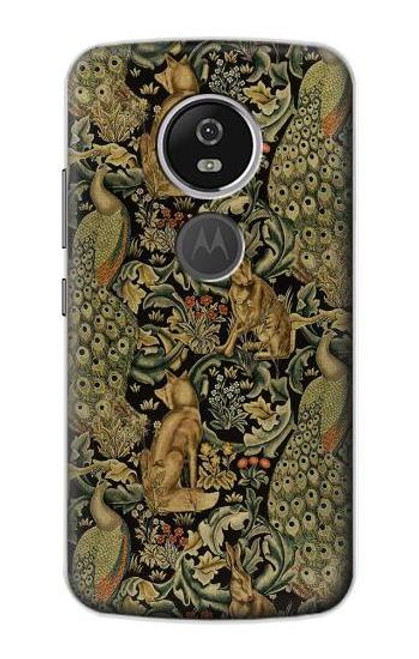 S3661 William Morris Forest Velvet Etui Coque Housse pour Motorola Moto E5 Plus