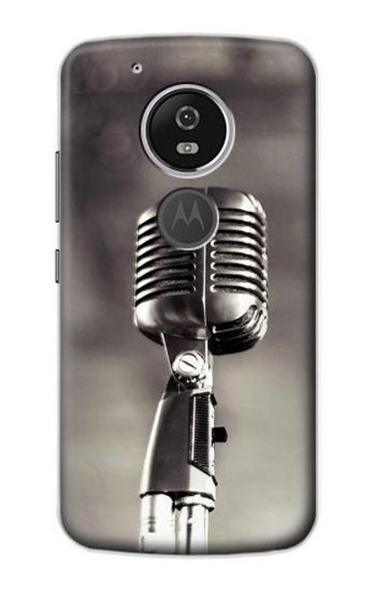 S3495 Vintage Microphone Etui Coque Housse pour Motorola Moto G6 Play, Moto G6 Forge, Moto E5