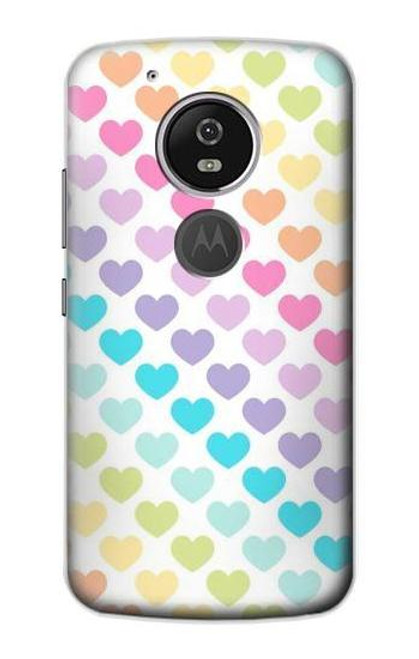 S3499 Colorful Heart Pattern Etui Coque Housse pour Motorola Moto G6 Play, Moto G6 Forge, Moto E5