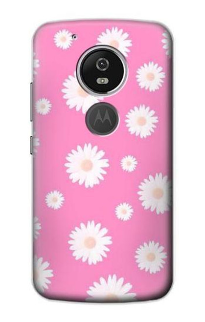S3500 Pink Floral Pattern Etui Coque Housse pour Motorola Moto G6 Play, Moto G6 Forge, Moto E5